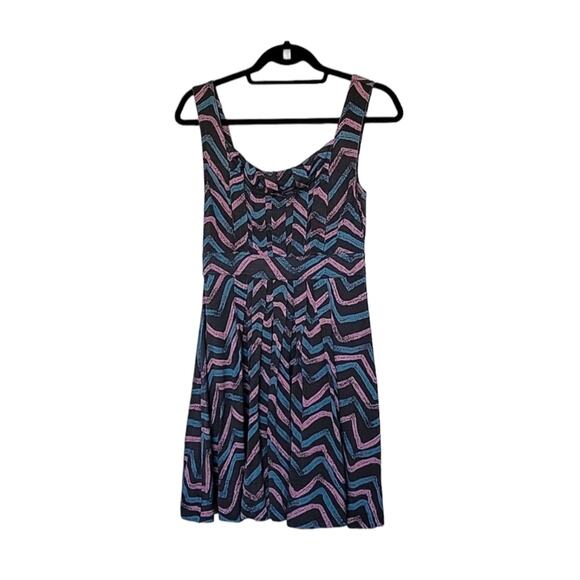 Marc By Marc Jacobs Silk Blend Chevron Pleated Dress, S - Picture 1 of 8